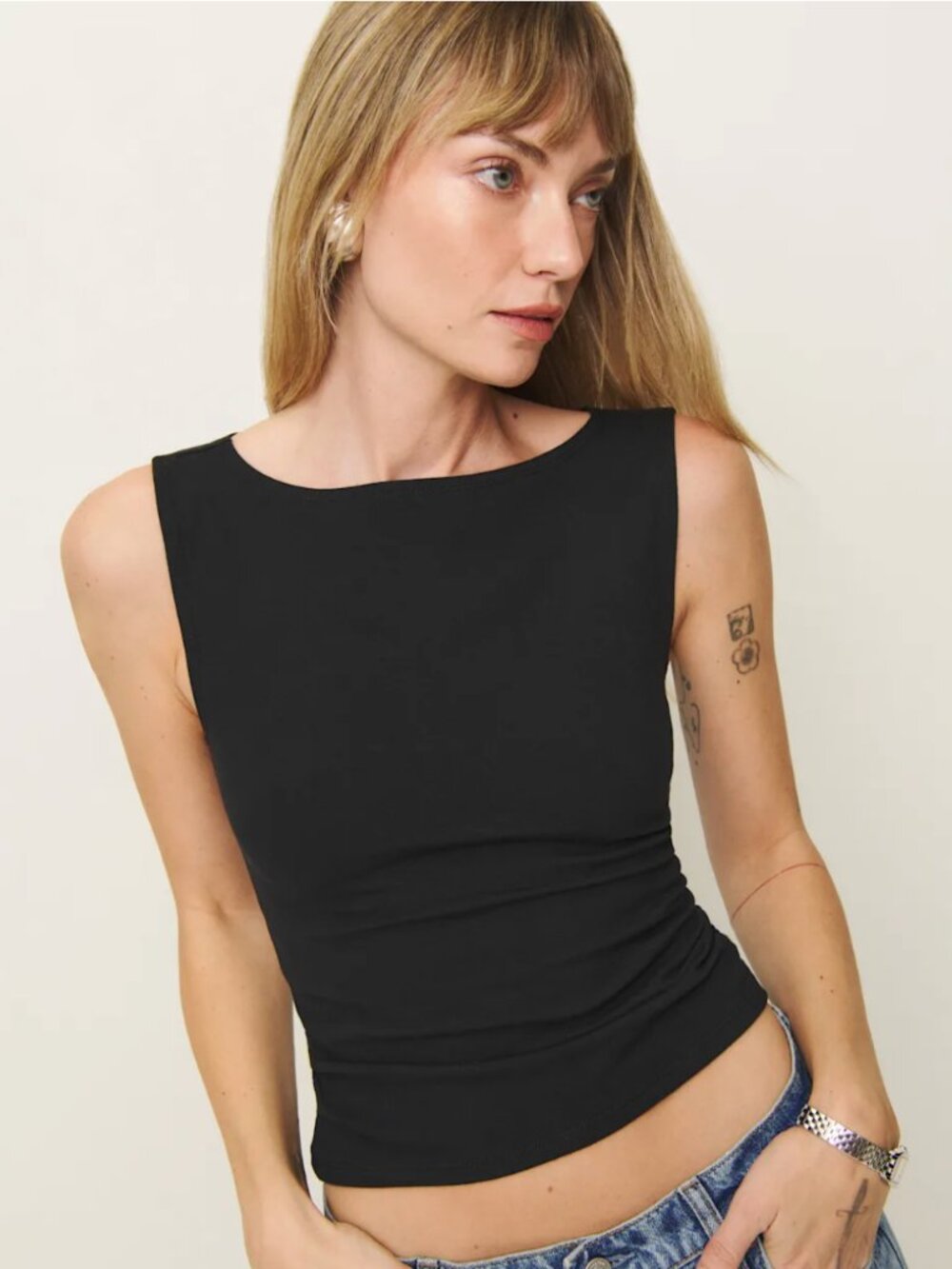 Reformation Dusk Knit Top in Black - Size Small